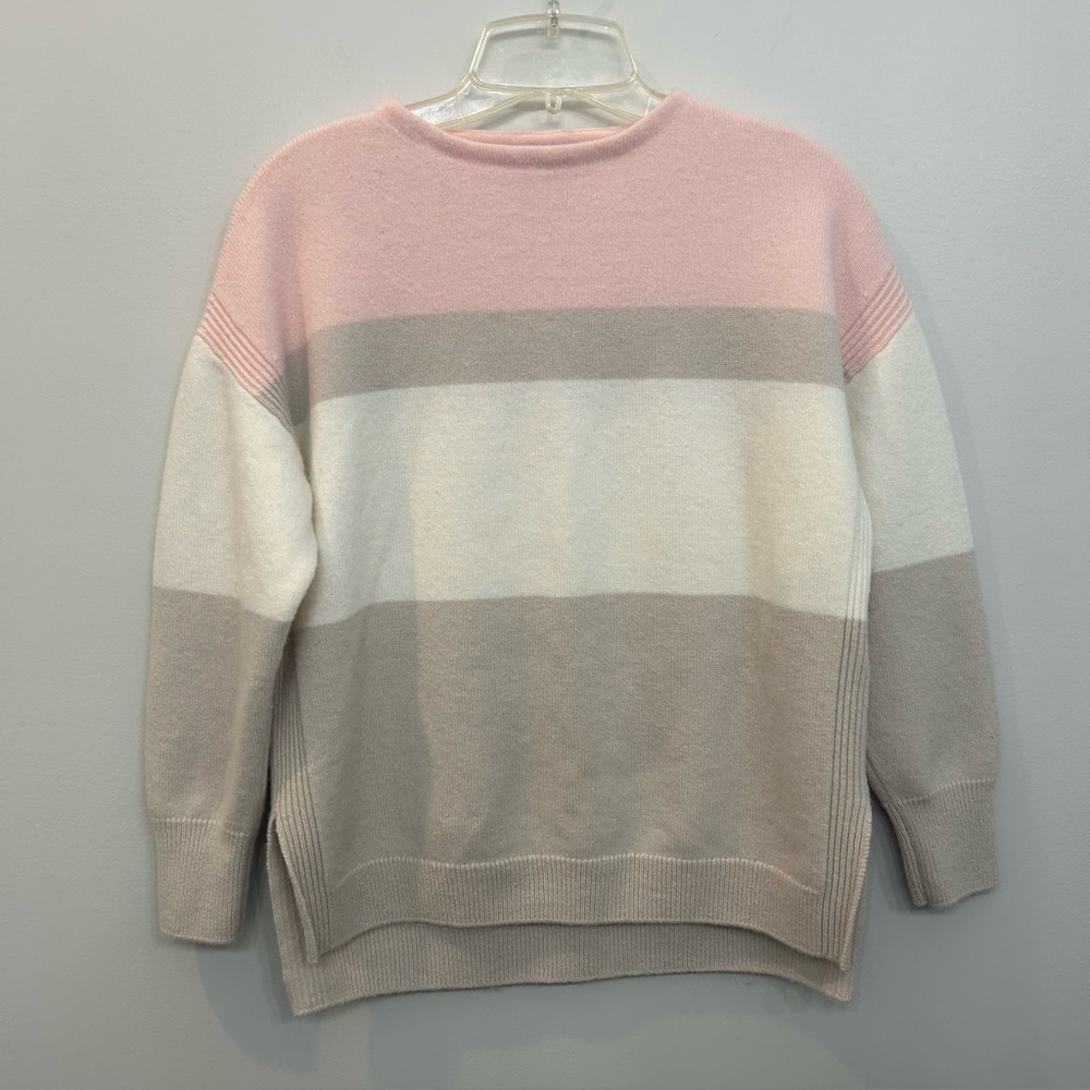 23 VINGT-TROIS ARRONDISSEMENTS Wool Cashmere Blend Sweater Colorblock Size L 38